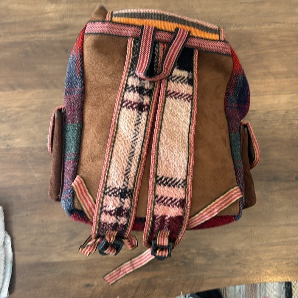 BOHO VINTAGE Backpack | Knit Patchwork Multicolour - Picture 7 of 9